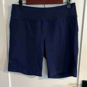 Lands End Navy Blue Biker Shorts Casual Stretch EUC